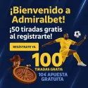 AdmiralBet: 50 Tiradas Gratis sin deposito + Hasta 150€ y Apuesta Gratis