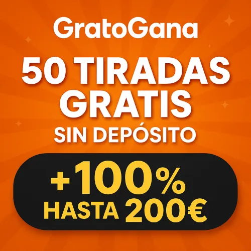 50 Tiradas Gratis sin Depósito en GratoGana + Bono del 100% hasta 200€