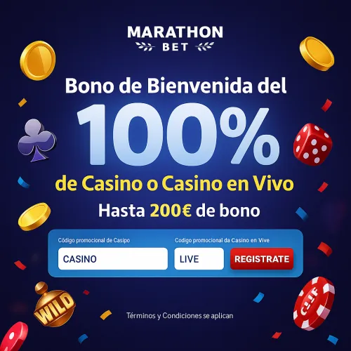 Marathonbet bono del 100% hasta 200€ en casino